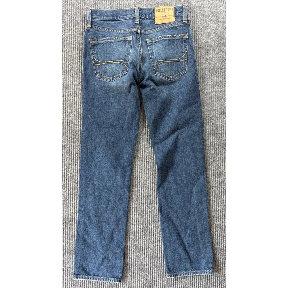 Hollister Mens Slim Straight Medium Wash Denim Jeans 28x30 Casual Skater y2k